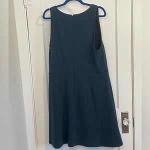 Loft Teal And Black Jacquard Sleeveless Dress 18